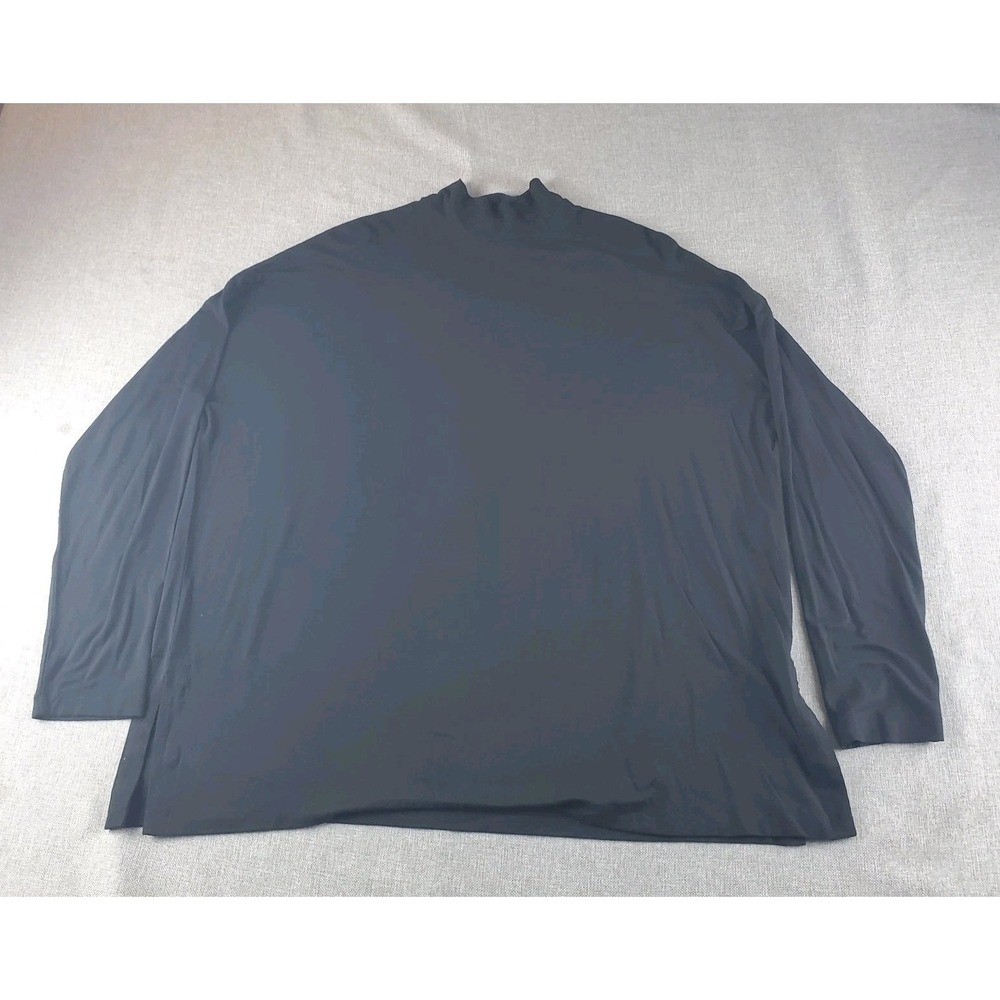 Roucha Women Tol Turtleneck T Shirt Black Long Sleeve Top Tee Oversized